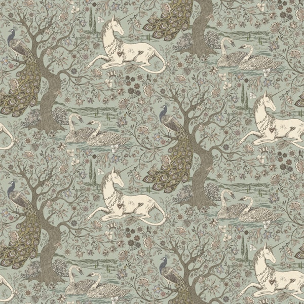 Unicorn Garden Tapestry Sage Small