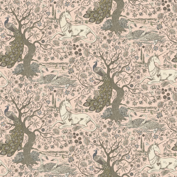Unicorn Garden Tapestry Blush Pink Small