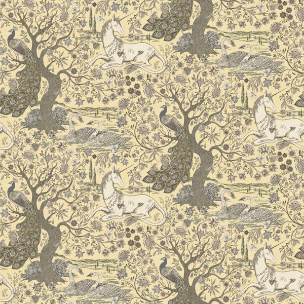 Unicorn Garden Tapestry Cornsilk Yellow Small