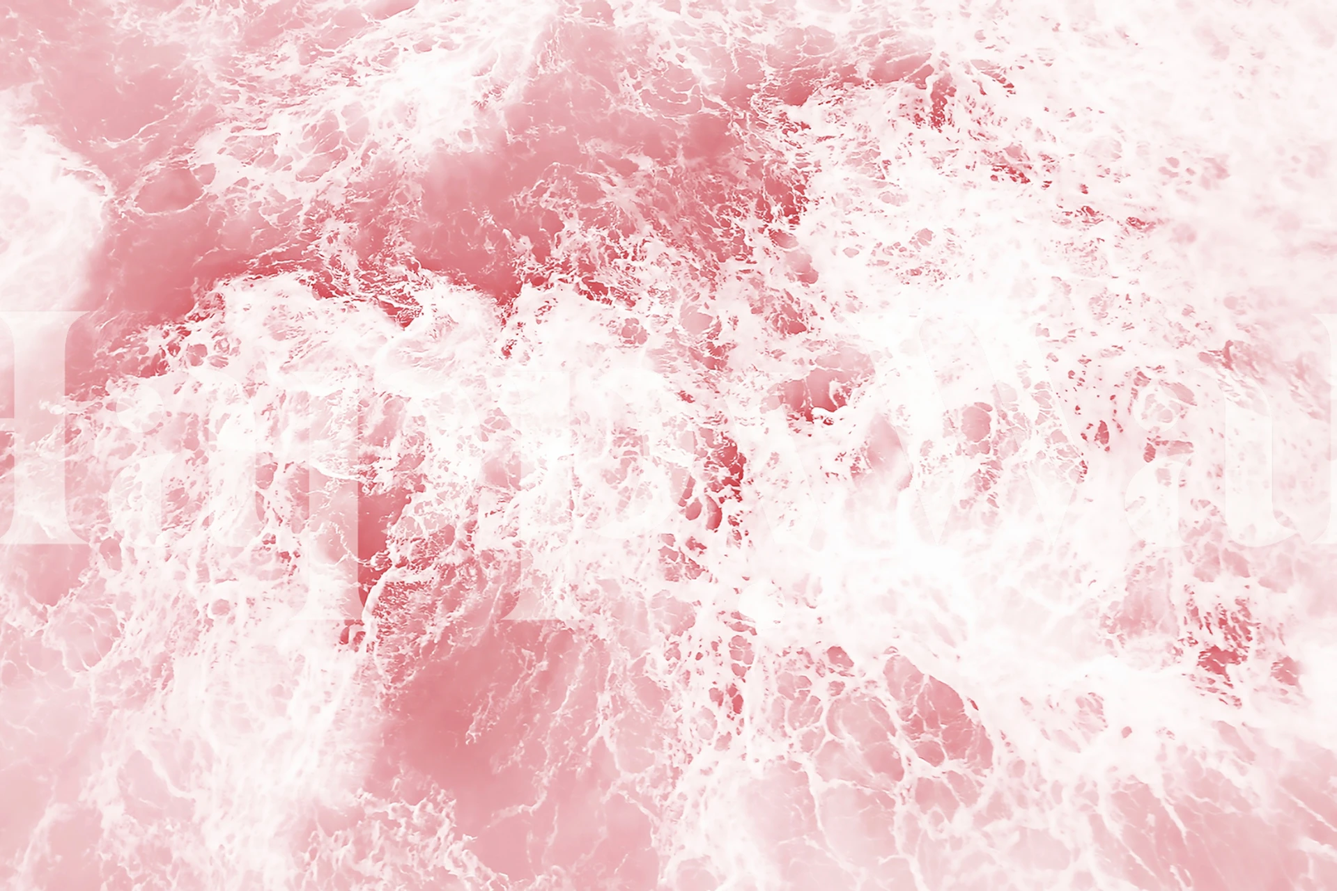 Textured ocean waves in soft pink and white colors wallpaper