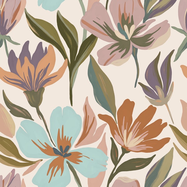 Boho Floral Brush Strokes