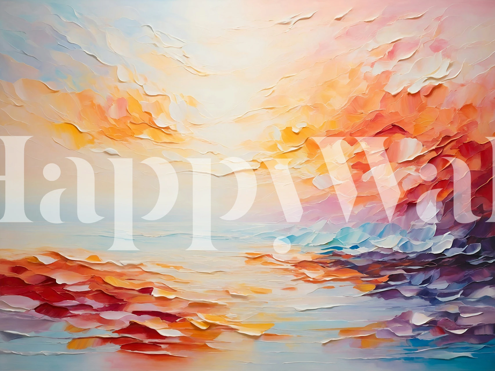 Abstract Ocean Sunrise Glow behang