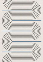 Minimal Curved Stripes Midcentury wallpaper