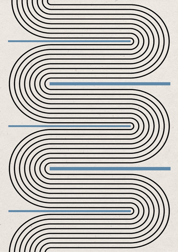 Minimal Curved Stripes Midcentury