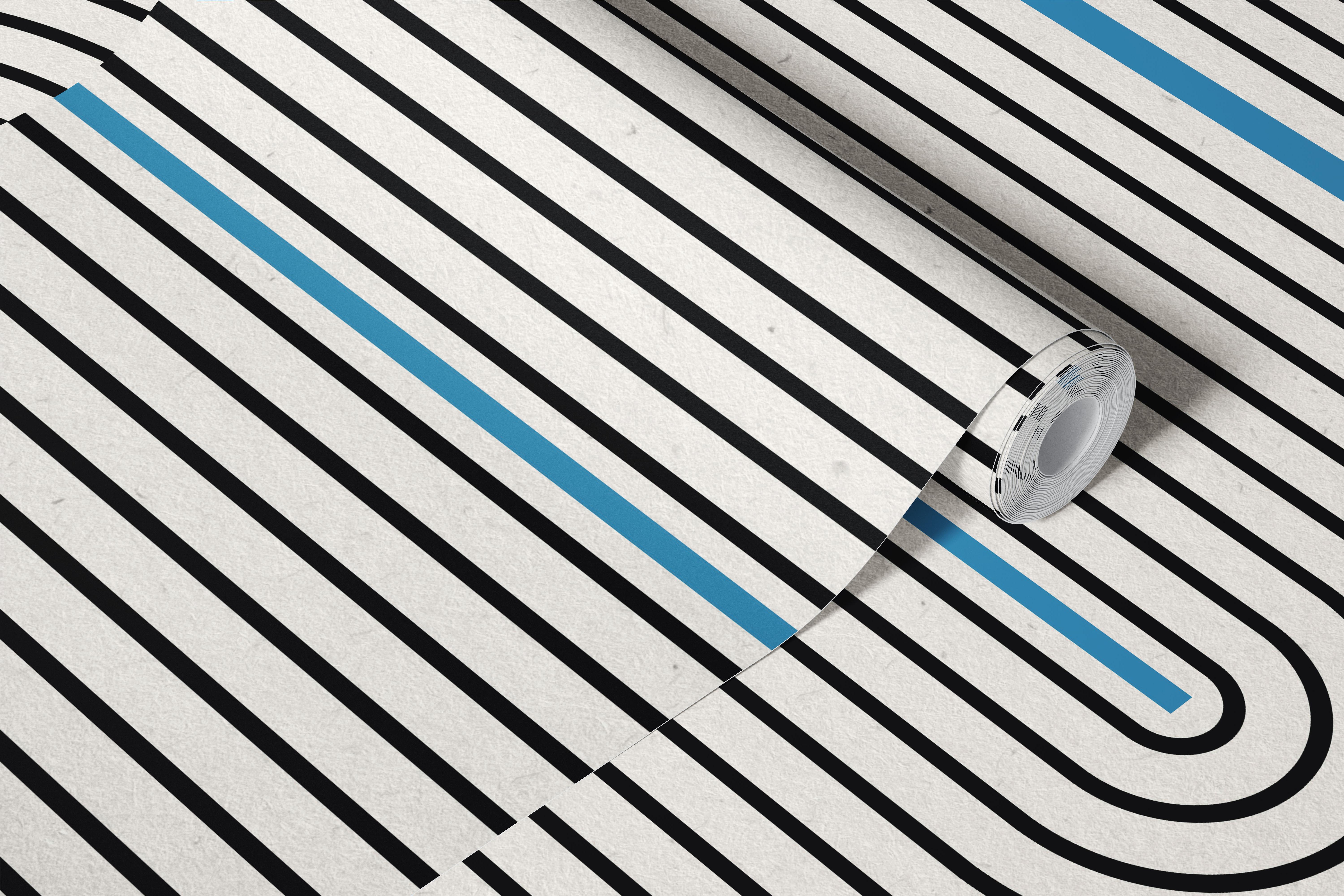 Mid Century Wavy Lines wallpaper in a room