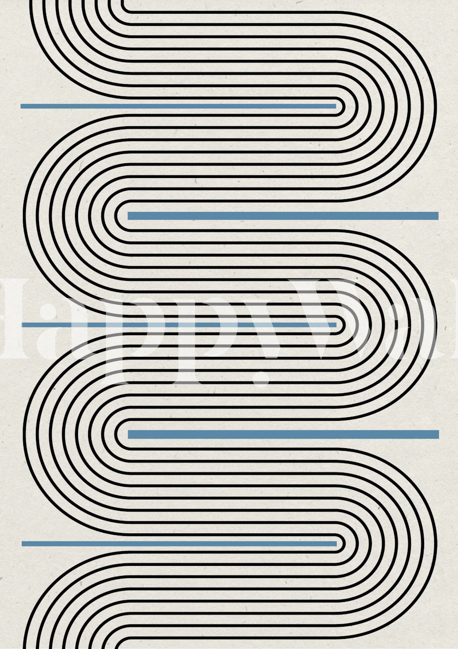 Mid Century Wavy Lines papel pintado