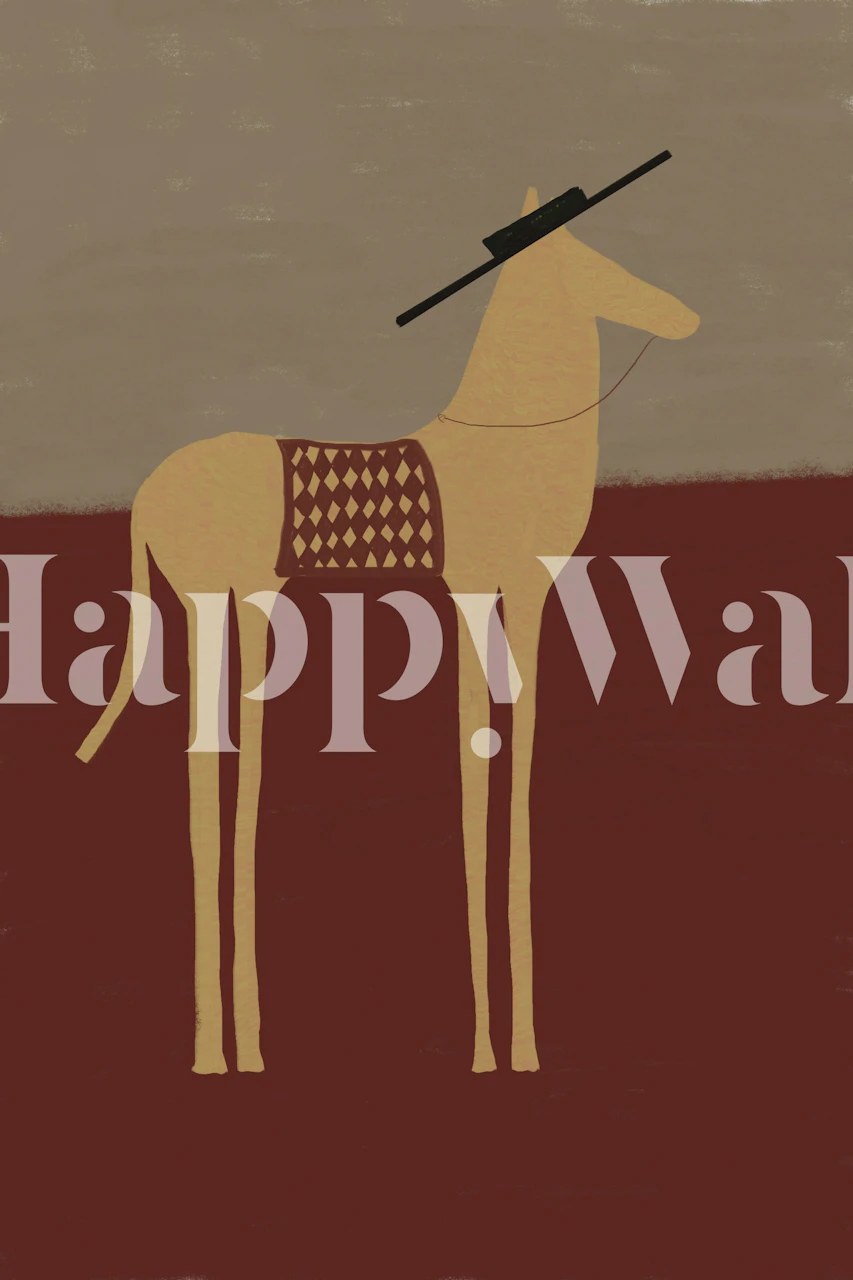 Modern Western Horse Portrait wallpaper in a room