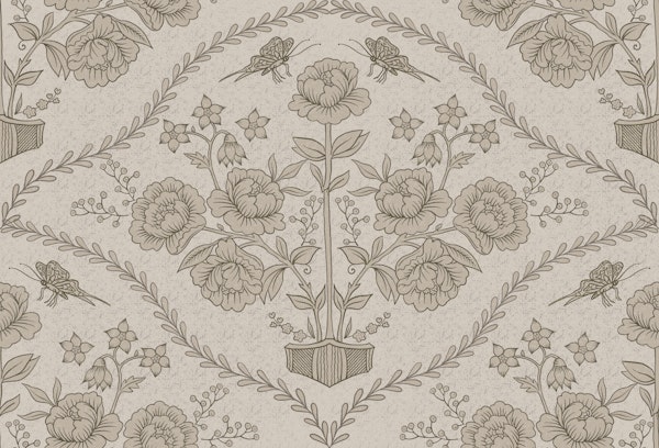 Cottagecore Floral Damask