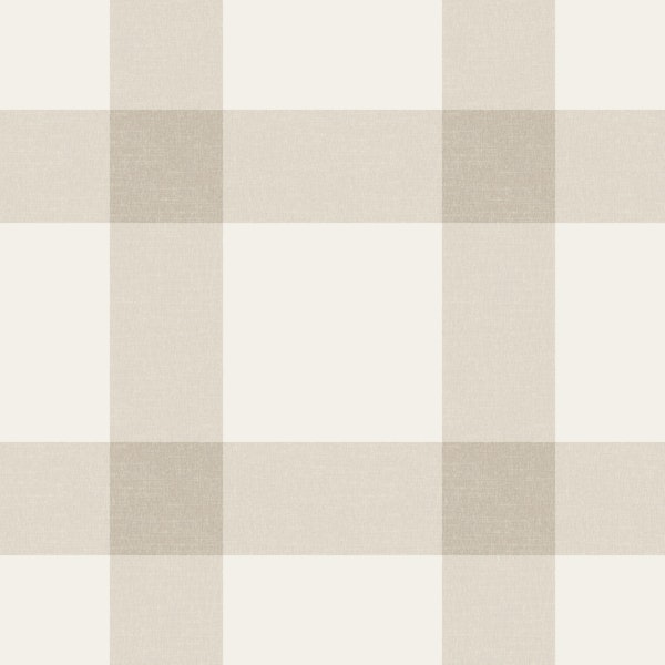 Farmhouse Beige Gingham Grid