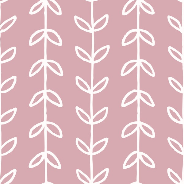 Botanical Tendril Stripes Moody Pink