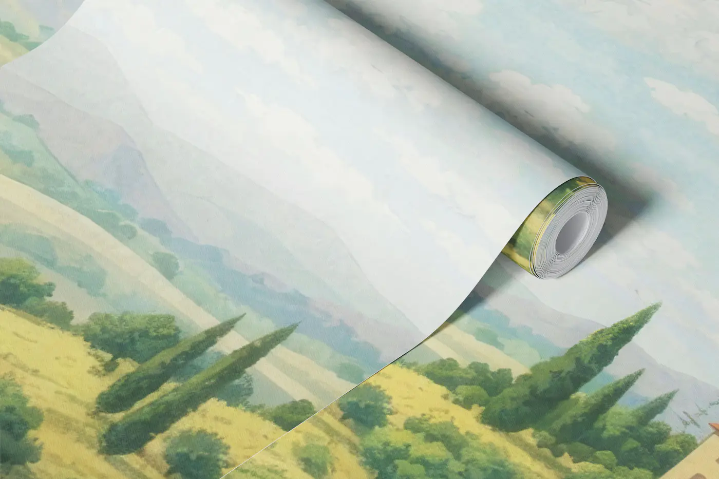 Pastel Tuscany Landscape wallpaper roll