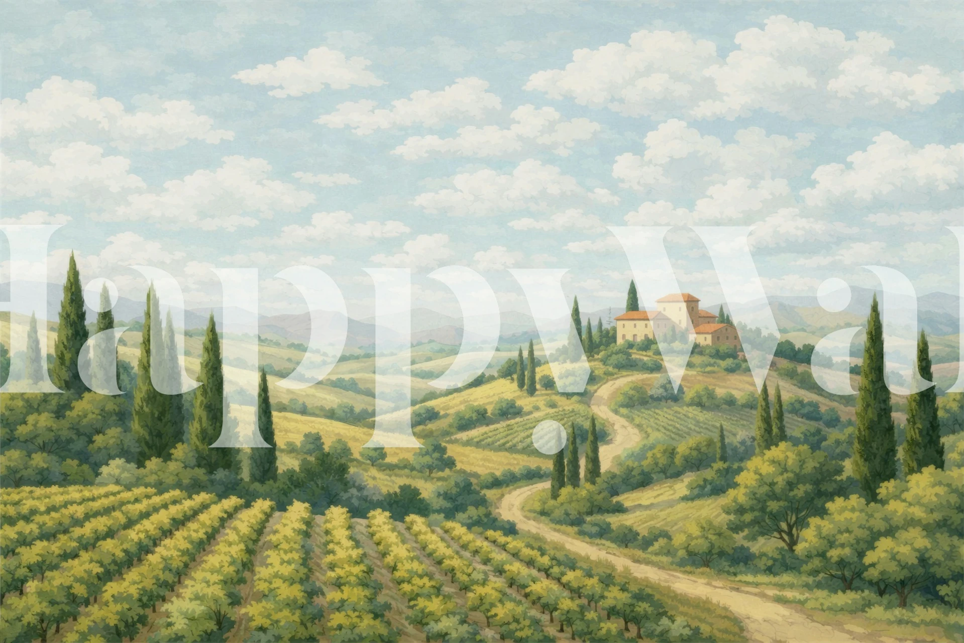 Pastel Tuscany Landscape tapet