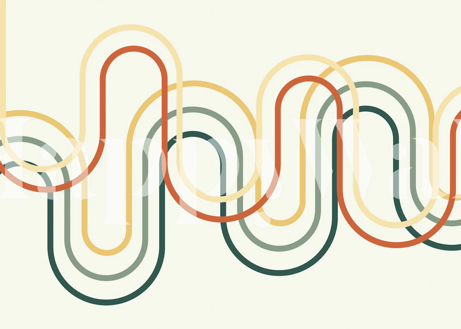 Design tapety Retro Curves v místnosti