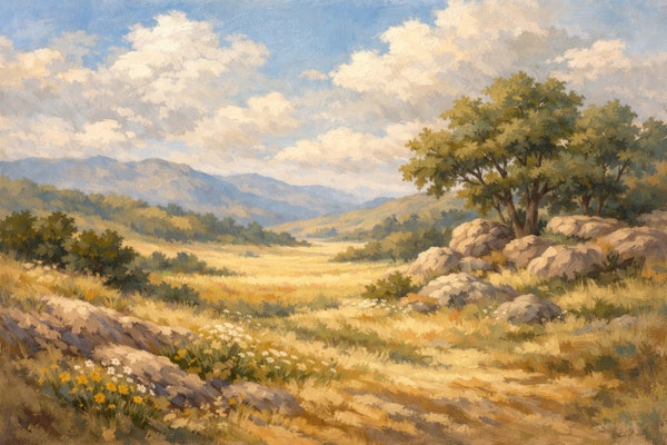 Countryside Hills and Clouds