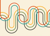 Retro Curves 50s colors tapeta