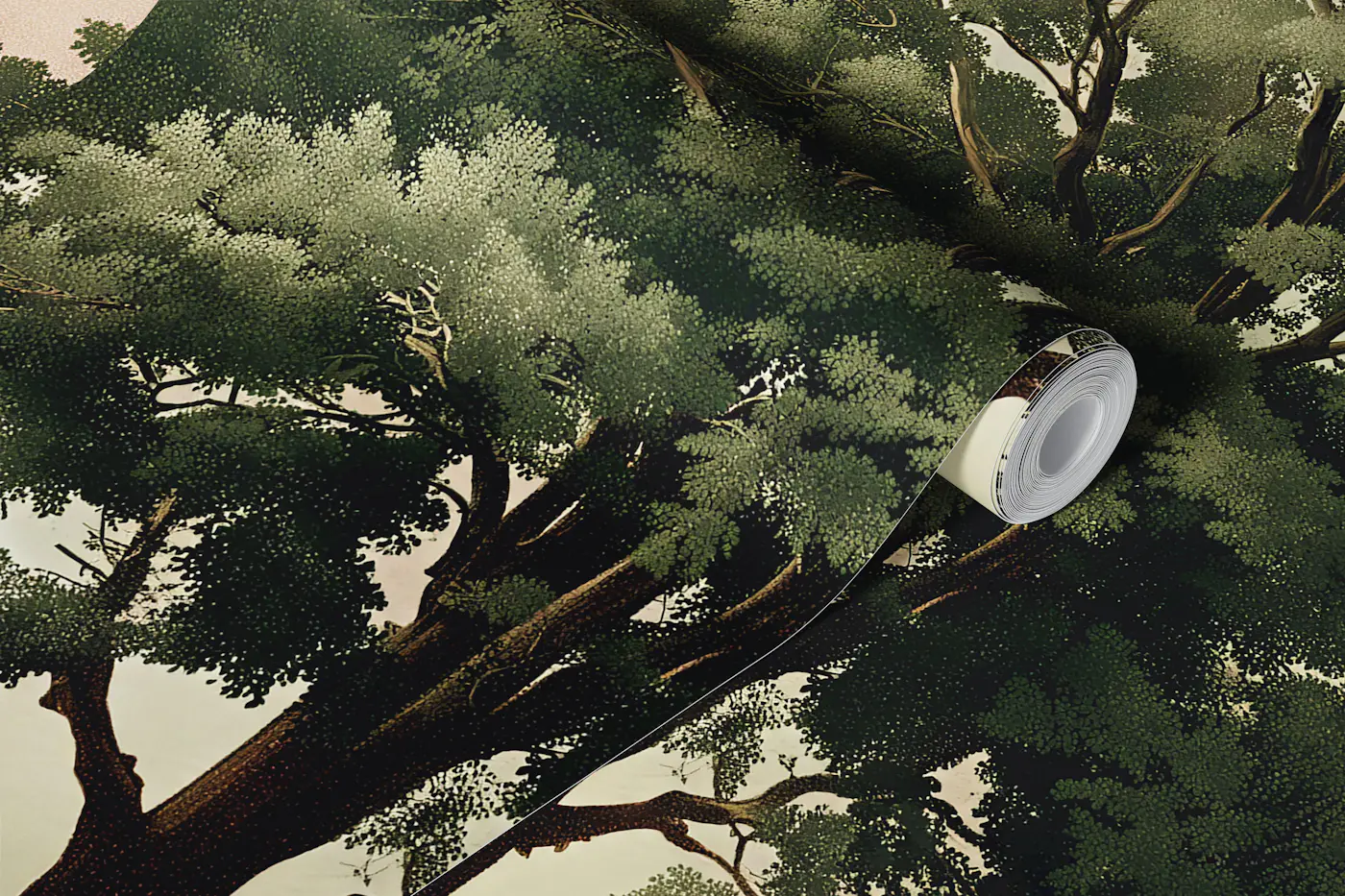 Vintage Landscape With Tree wallpaper roll