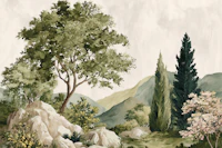 Tuscan Hillside Garden wallpaper