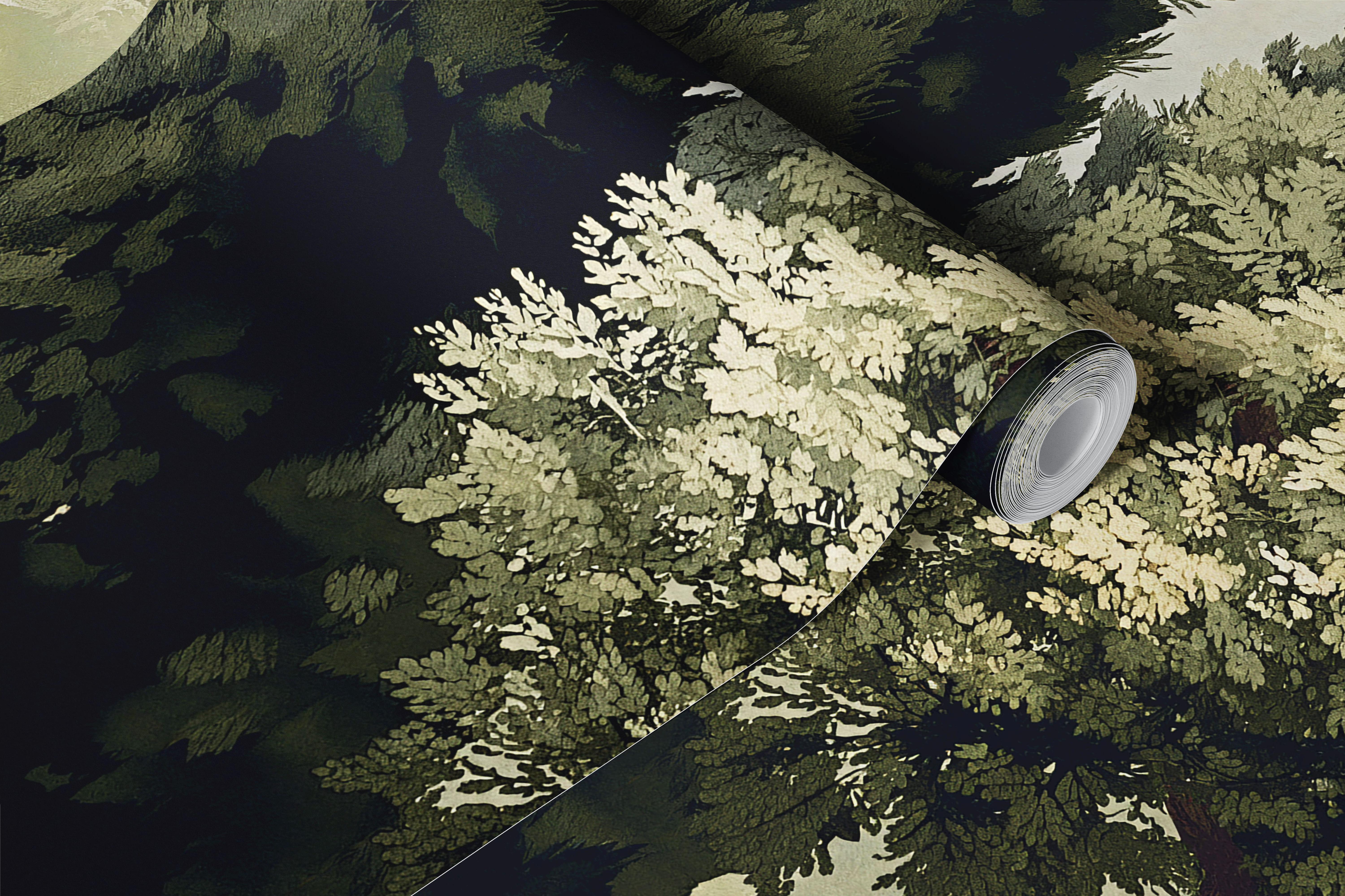 Tuscan Cypress Mountain View wallpaper in room