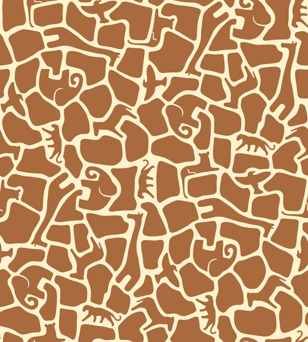 Playful Abstract Giraffe Maze Brown Beige