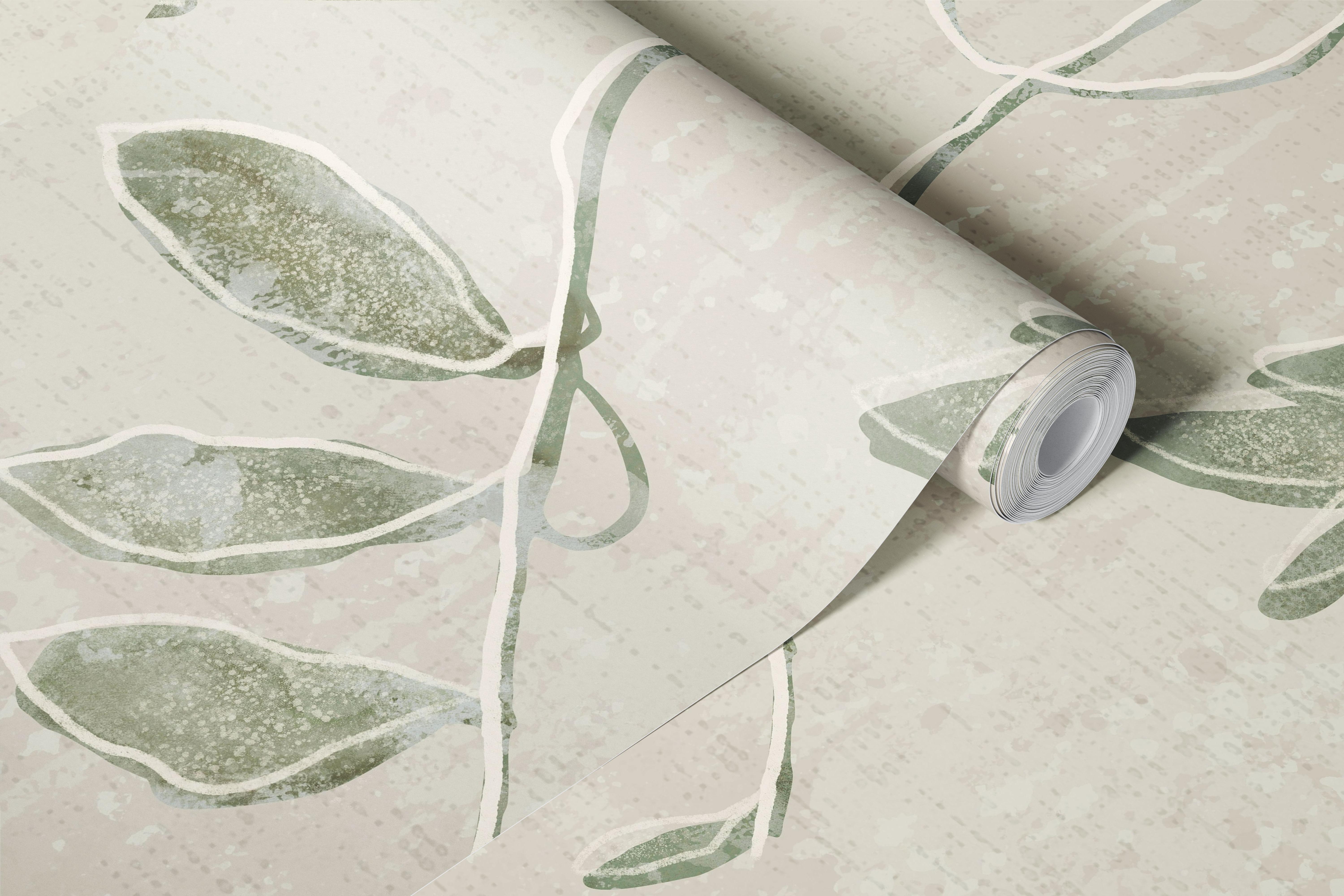 Hanging Garden in Beige Sage wallpaper in a room