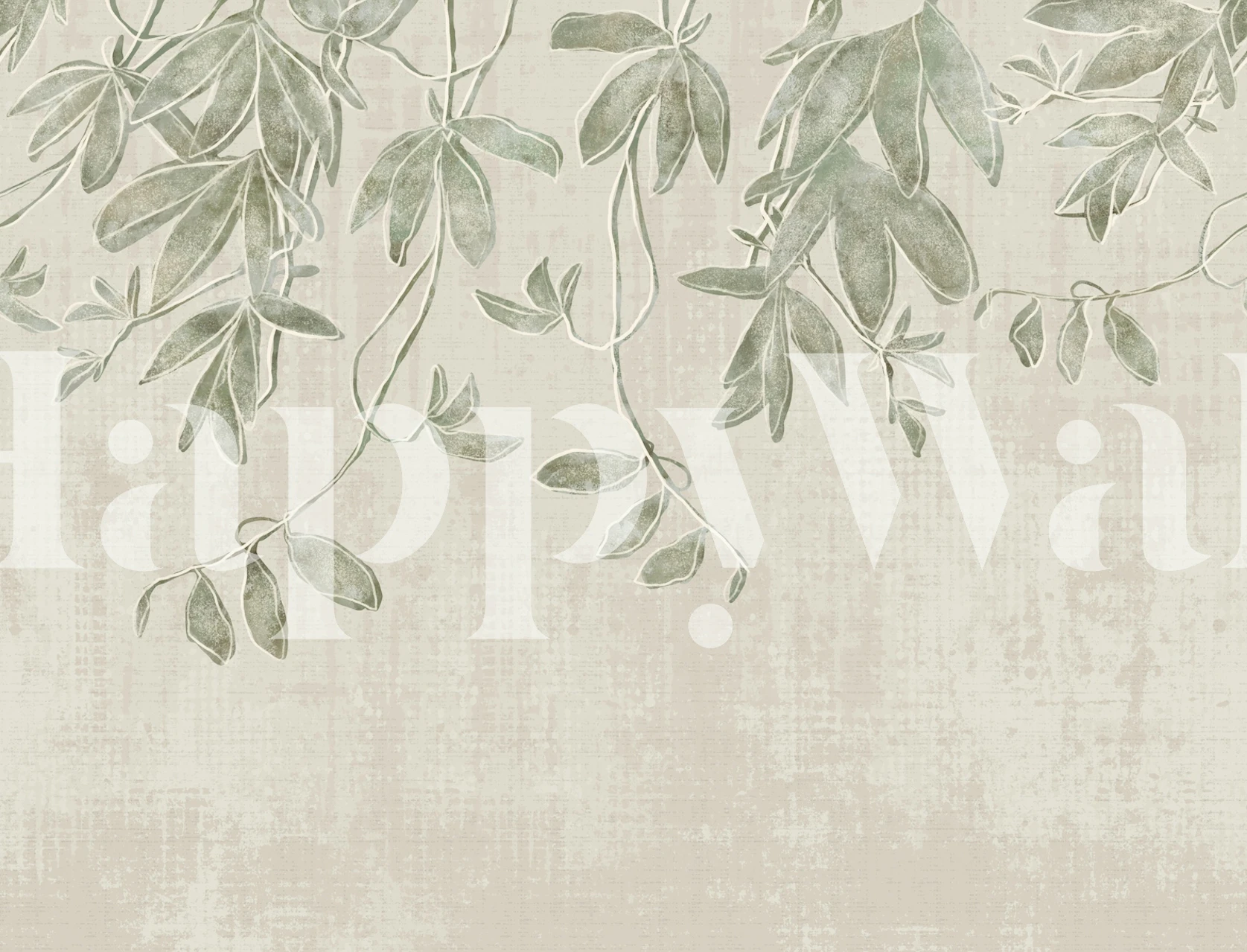 Hanging Garden in Beige Sage wallpaper in a room