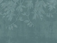 Hanging Garden in teal Blue tapeet