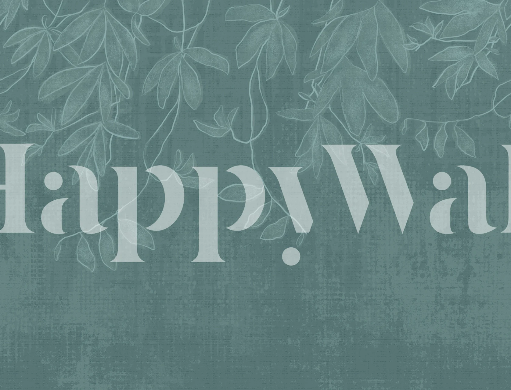 Hanging Garden in teal Blue wallpaper design