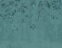Hanging Garden in teal Blue tapet