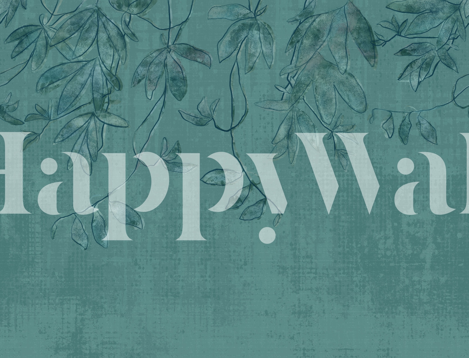Hanging Garden in teal Blue design de tapet