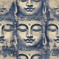 Zen Buddha Bliss Small Blue wallpaper