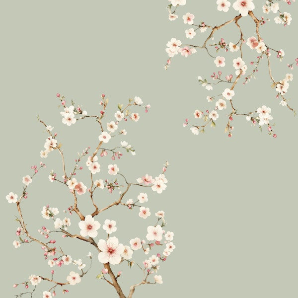Sage Green Cherry Blossom Branch