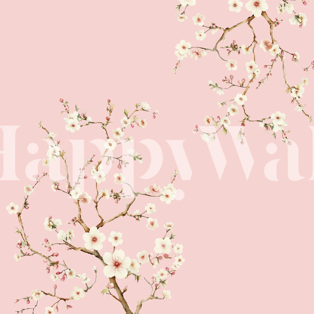 Blush pink kirsebærblomstgrene tapet