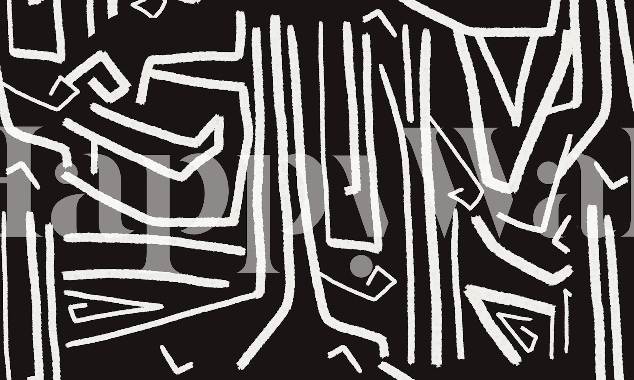 Modern improvisation 02 Black seamless wallpaper in a room