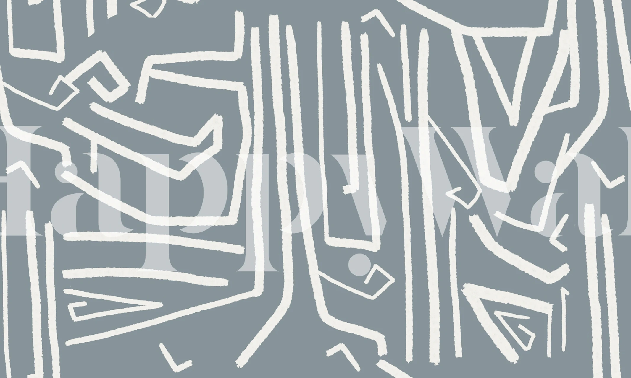 Modern dusty blue wallpaper in a room