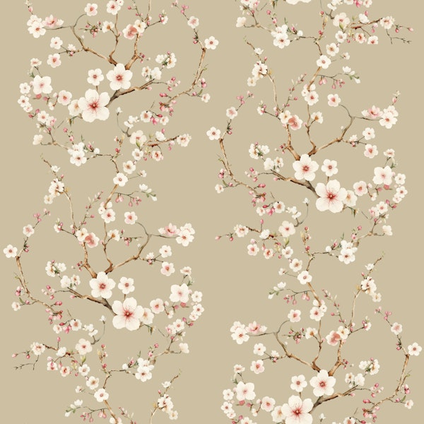 Vintage Sakura Flowering Branch