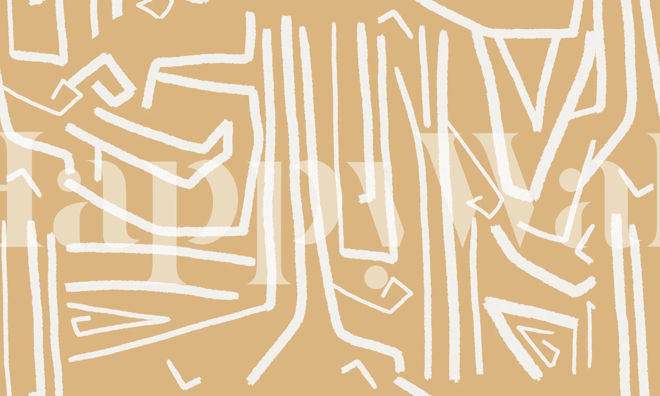 Modern improvisation Sand seamless wallpaper in a room