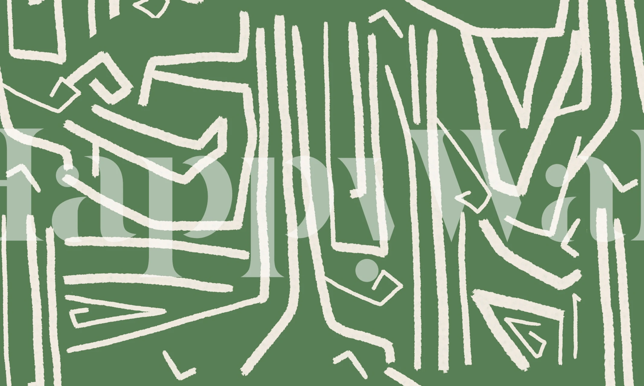 Modern improvisation Green wallpaper design in a room