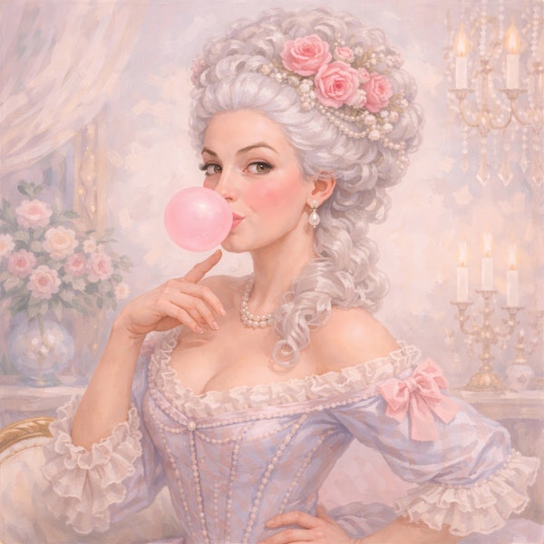 Rococo Lady Blowing Bubblegum