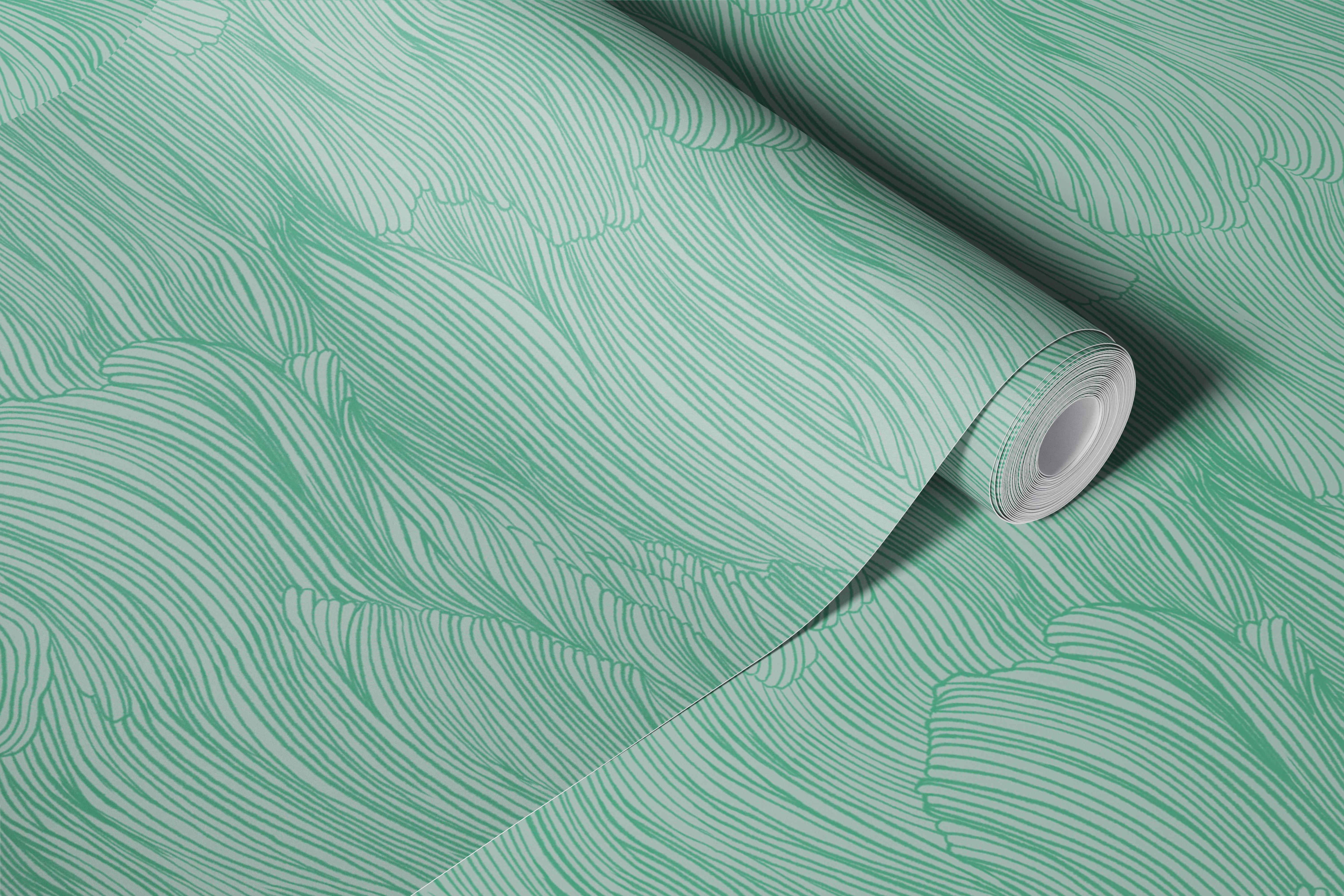 Líneas de corrientes oceánicas abstractas minimalista aqua papel pintado