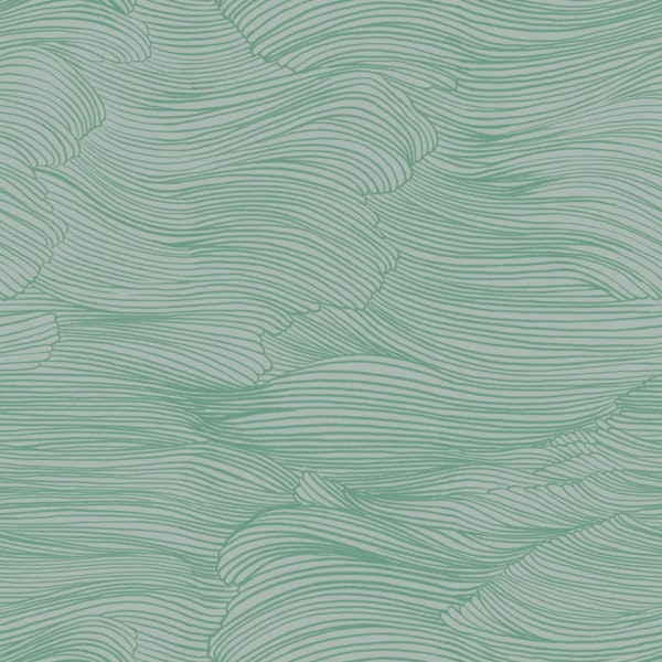 Abstract Ocean Current Lines Minimalist Aqua