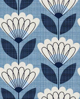 Nautical blooms-shells-mid century large wallpaper