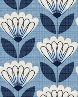 Nautical blooms-shells-mid century-medium wallpaper