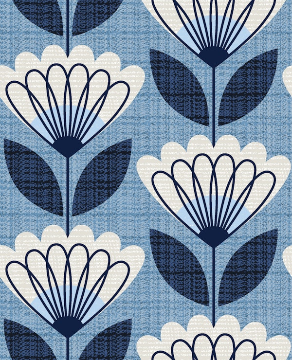 Nautical blooms-shells-mid century-medium