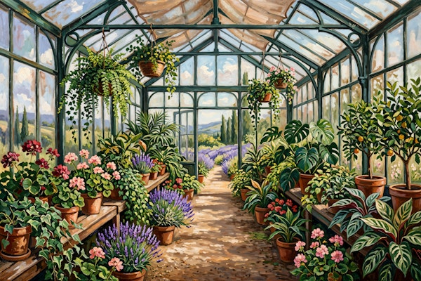 French Greenhouse with Lavender