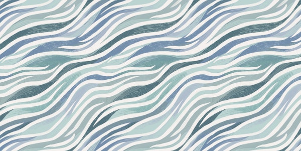 Soft Ocean Wave Stripes-Grey Aqua Blue