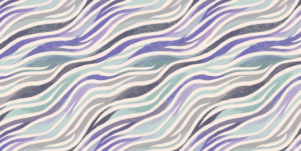 Soft Ocean Wave Stripes-Lavender Grey Mint
