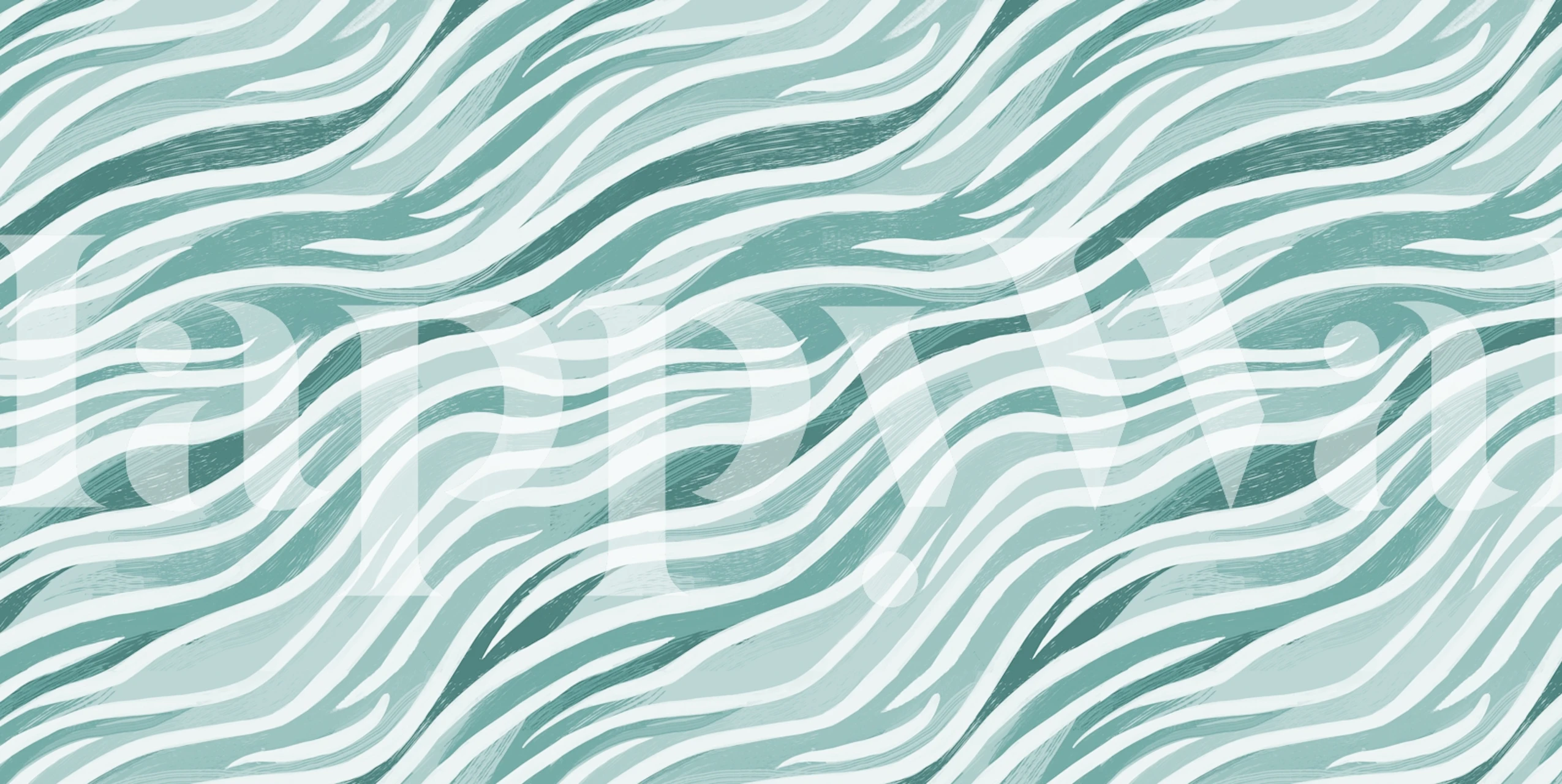 Soft ocean wave stripes wallpaper in a room