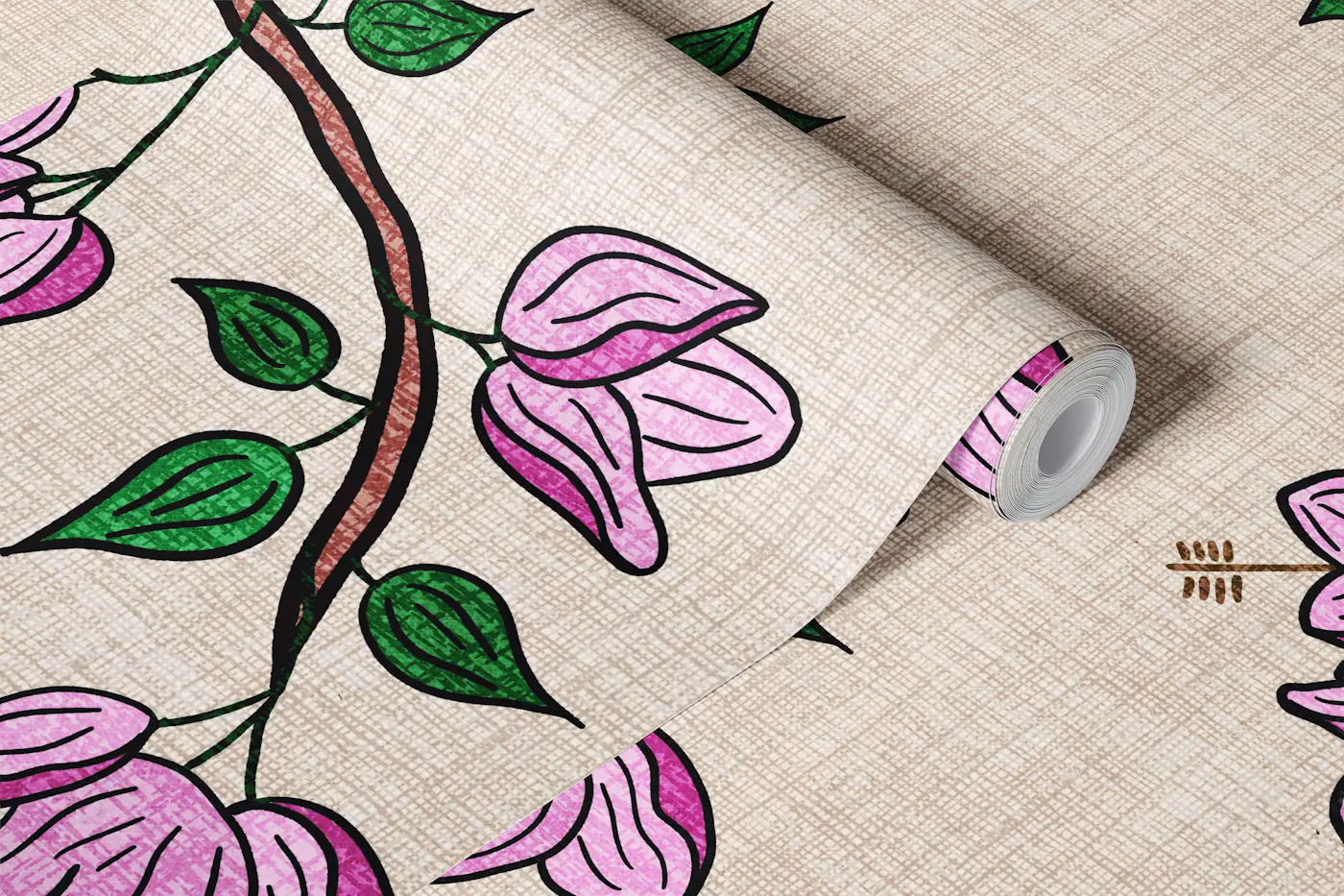 Trailing Bougainvillea wallpaper roll