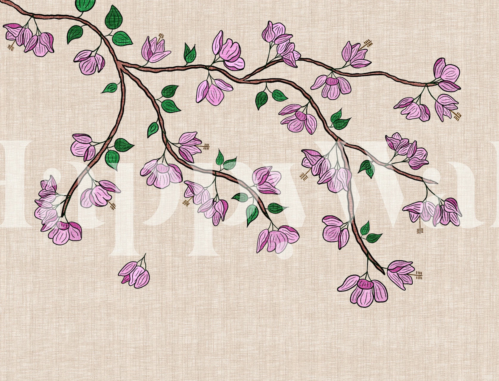 Trailing Bougainvillea wallpaper design