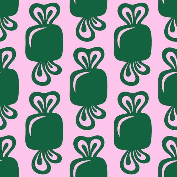 Bold pink green retro candies